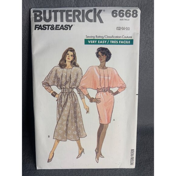 Butterick Misses Dress Sewing Pattern sz 12 14 16 6668 - uncut - Picture 4 of 4